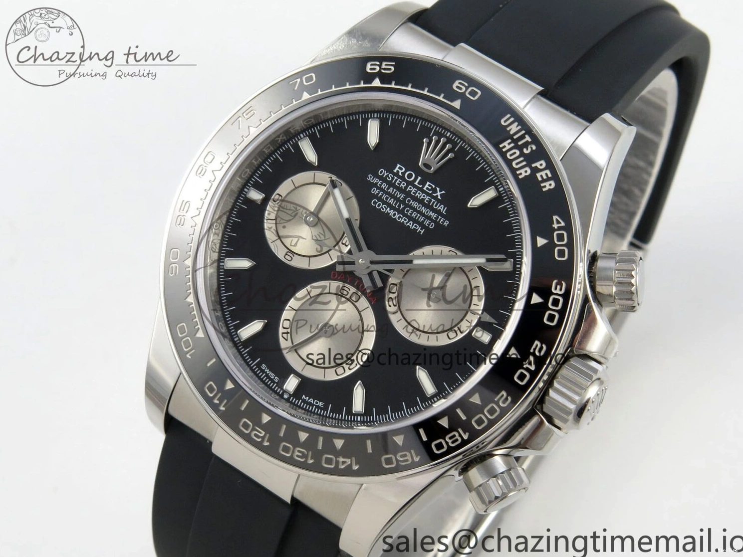 MiroTime 0122 Daytona 126519 VSF 1:1 Best Edition Black Silver Lume Dial on Oysterflex Strap VS4131 V2 (Weighted) DailyWear 324